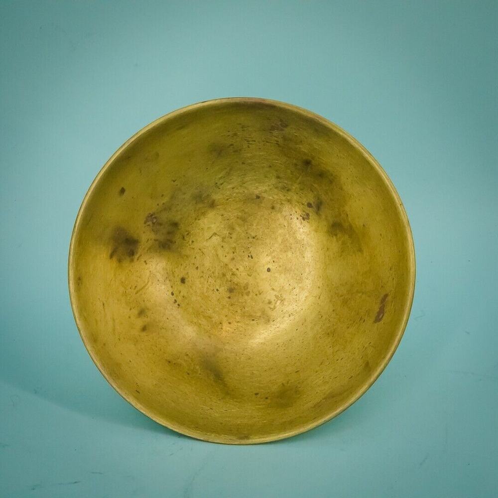 Brass Matte Footed Stand Shallow Bowl Home Decor Decoration - Picture 4 of 5